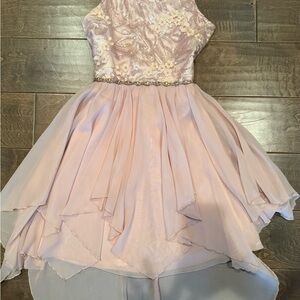 Rare Editions Light Pink Layered Kids Dress